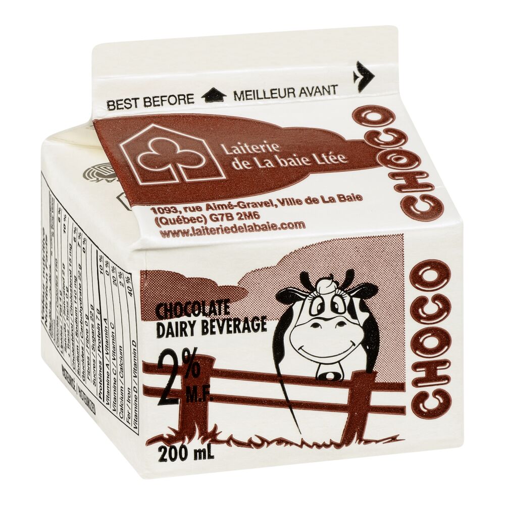 Laiterie de La Baie Chocolate Milk Beverage 2% M.F. 200ml
