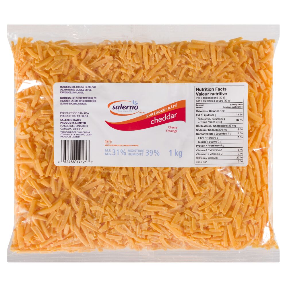 Salerno Shredded Coloured Cheddar 1kg