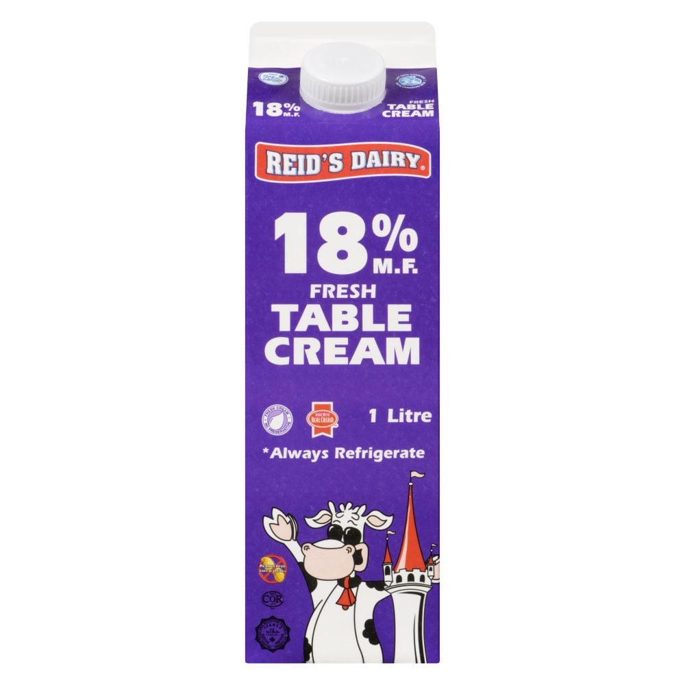 Reid's Dairy Fresh Table Cream 18% M.F.  1L