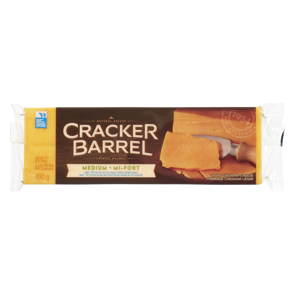 Cracker Barrel Light Medium Coloured Cheddar 400g