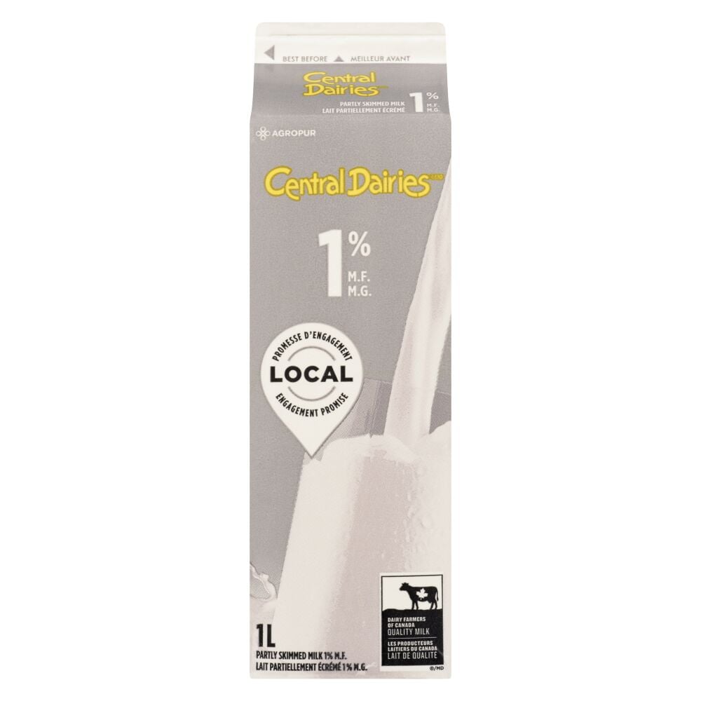 Central Dairies Partly Skimmed Milk 1% M.F. 1L