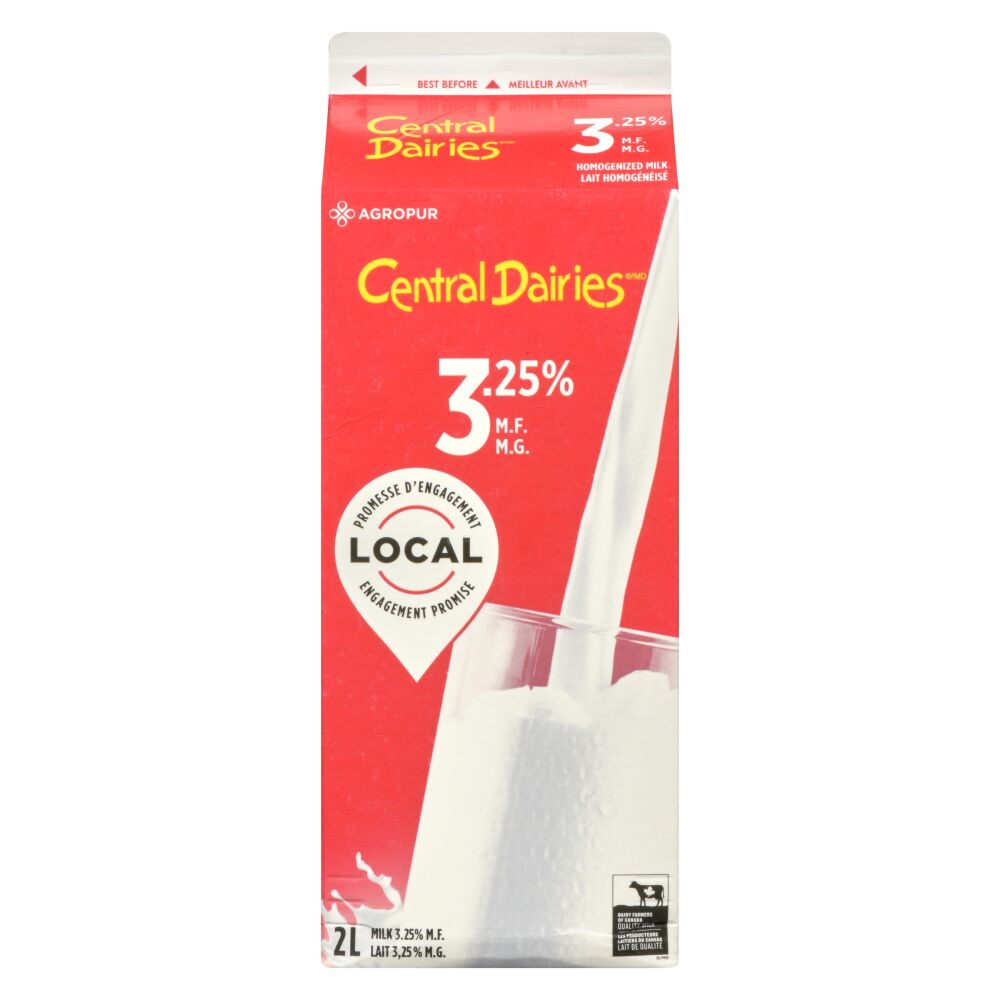 Central Dairies Homogenized Milk 3.25% M.F. 2L