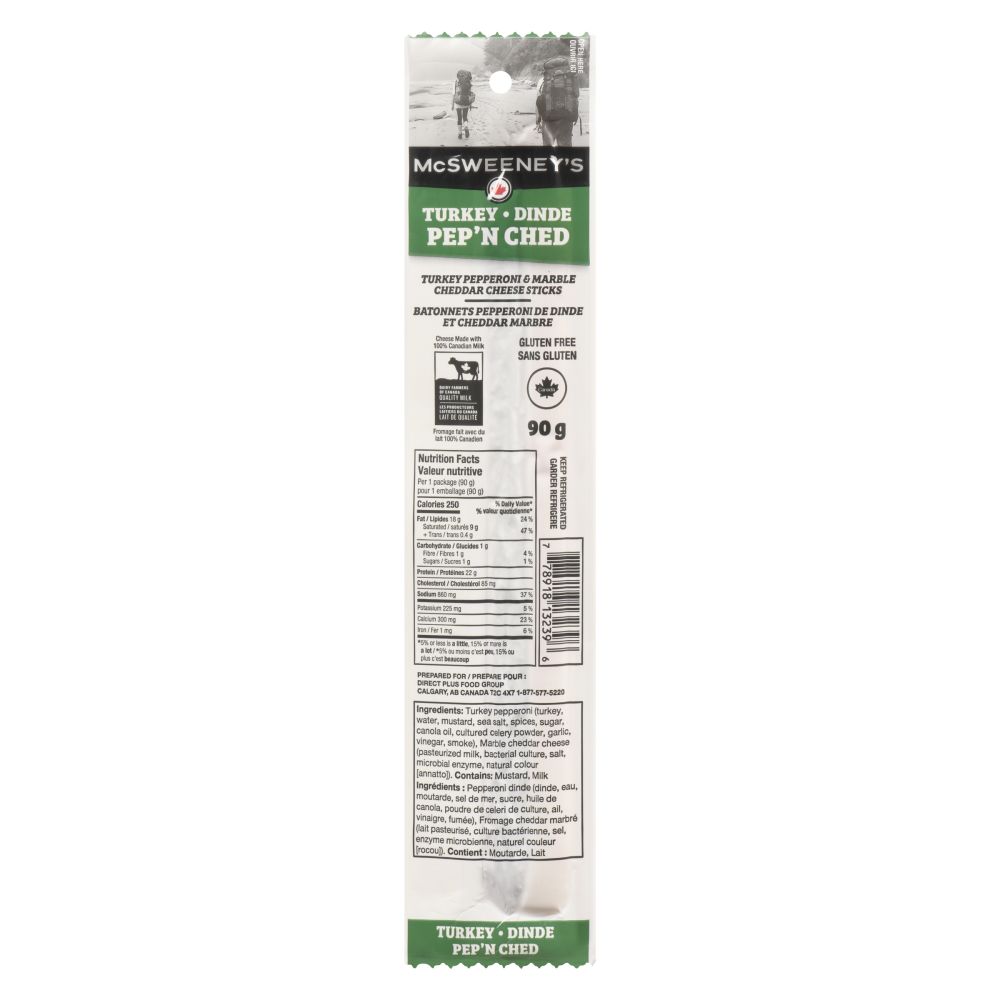 McSweeney's Turkey Pepperoni & Marble Cheddar Cheese Sticks 90g