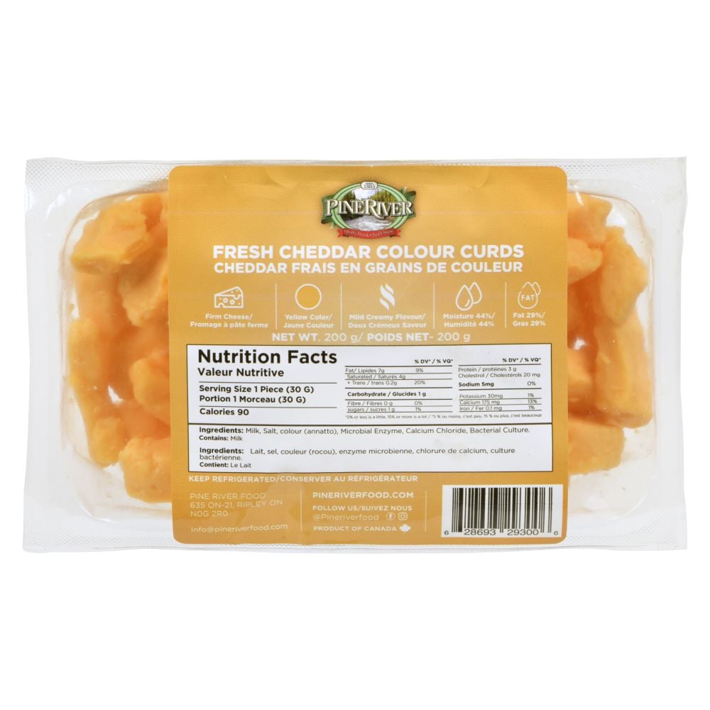 Pine River Coloured Cheddar Curds 200G