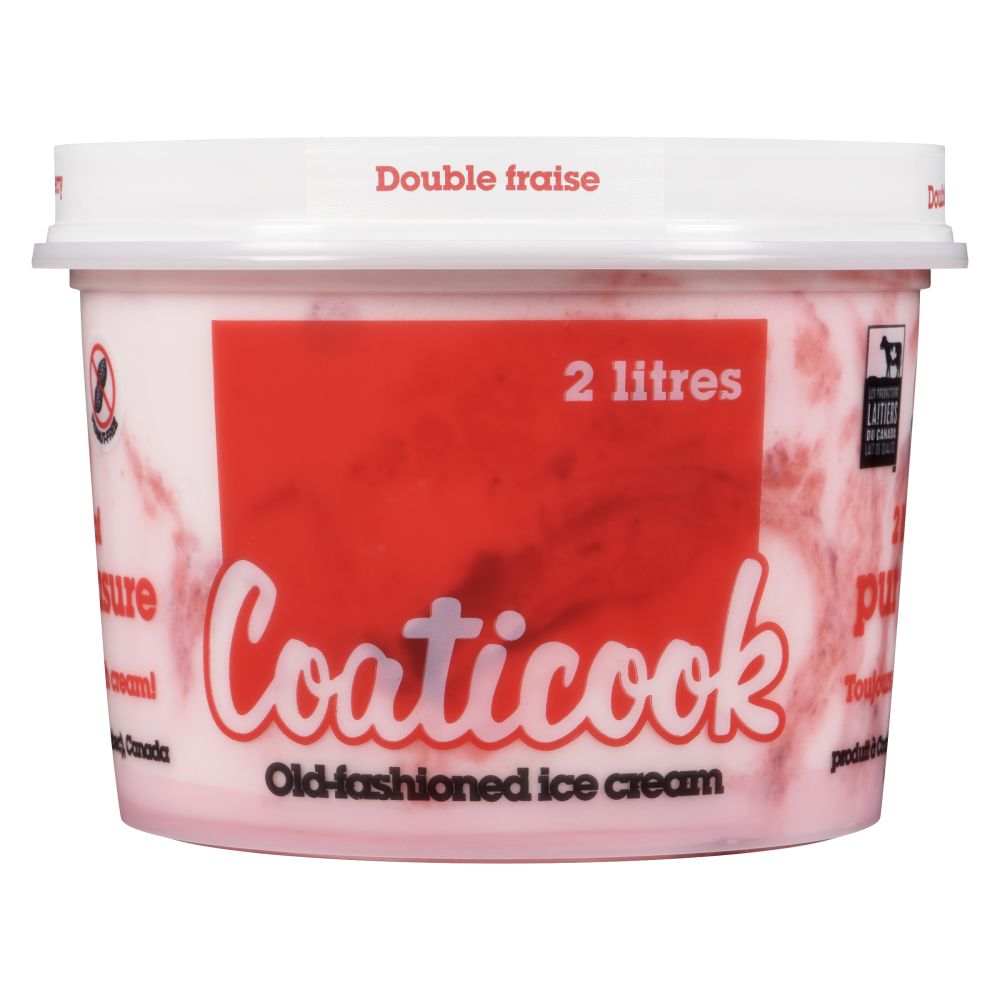 Coaticook Double Strawberry Old-Fashioned Ice Cream 2L