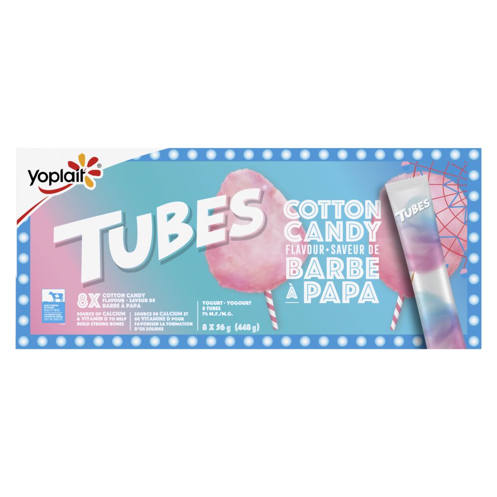 Yoplait Tubes Tubes Cotton Candy Yogurt 1% M.F. 8x56g