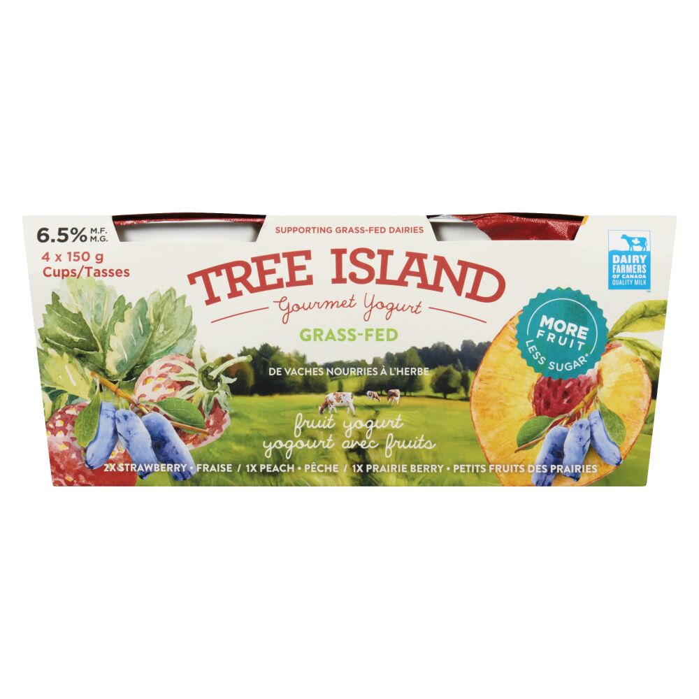 Tree Island Gourmet Yogurt Grass-Fed Fruit Yogurt 6.5% M.F. 4x150g