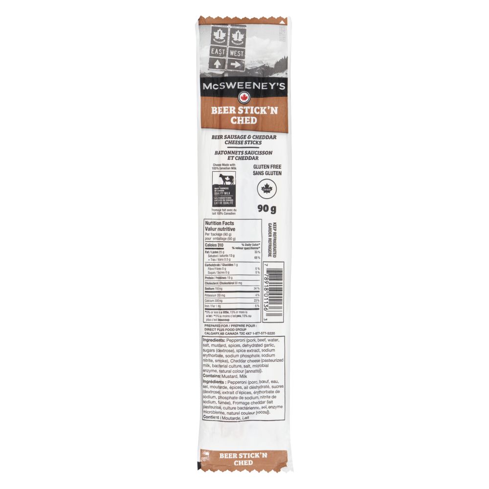 McSweeney's Beer Sausage & Cheddar Sticks 90g