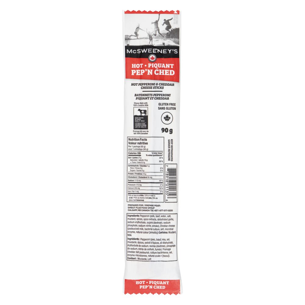 McSweeney's Hot Pepperoni & Cheddar Cheese Sticks 90g