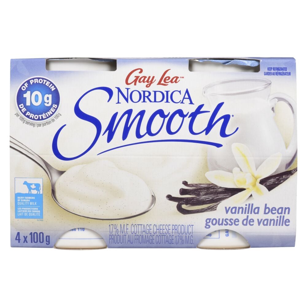 Nordica Smooth Vanilla Bean Cottage Cheese Product 1.7% M.F. 4x100g
