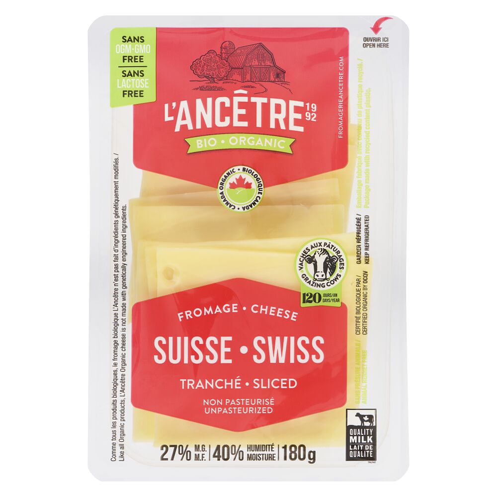 L'Ancêtre Sliced Organic Swiss 180g