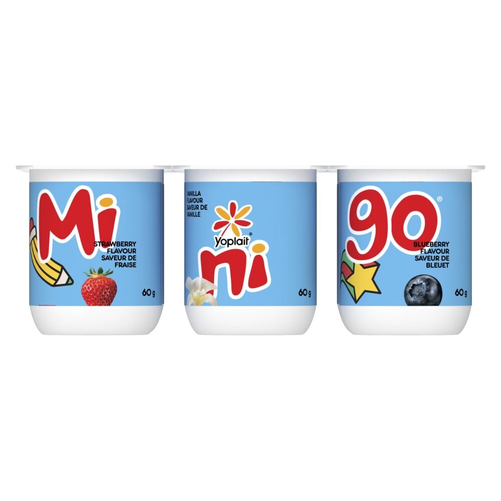 Yoplait Minigo Strawberry, Vanilla And Blueberry, Fresh Cheese 2% M.F. 6x60g