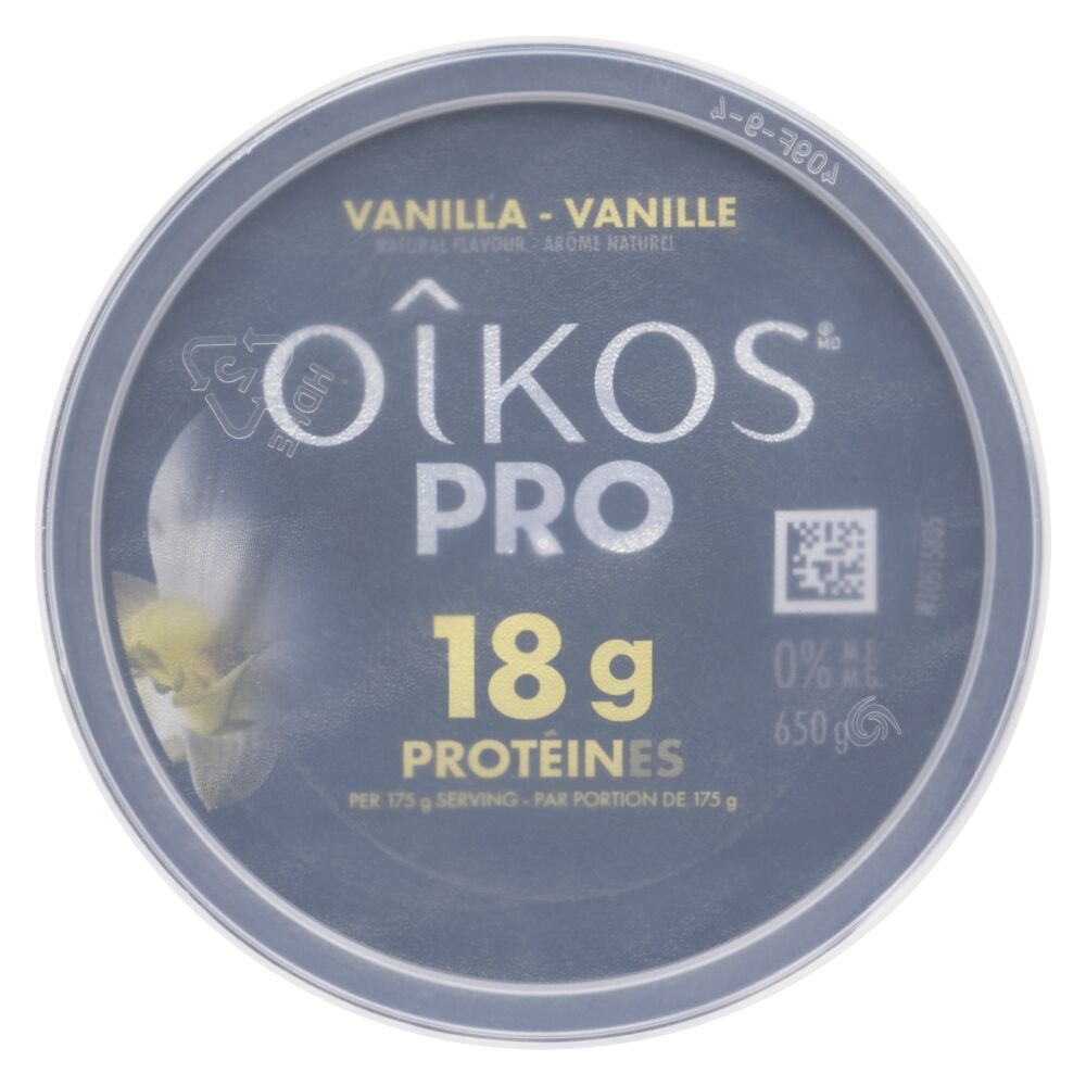 Oîkos Pro Vanilla Greek Yogurt 0% M.F. 650g