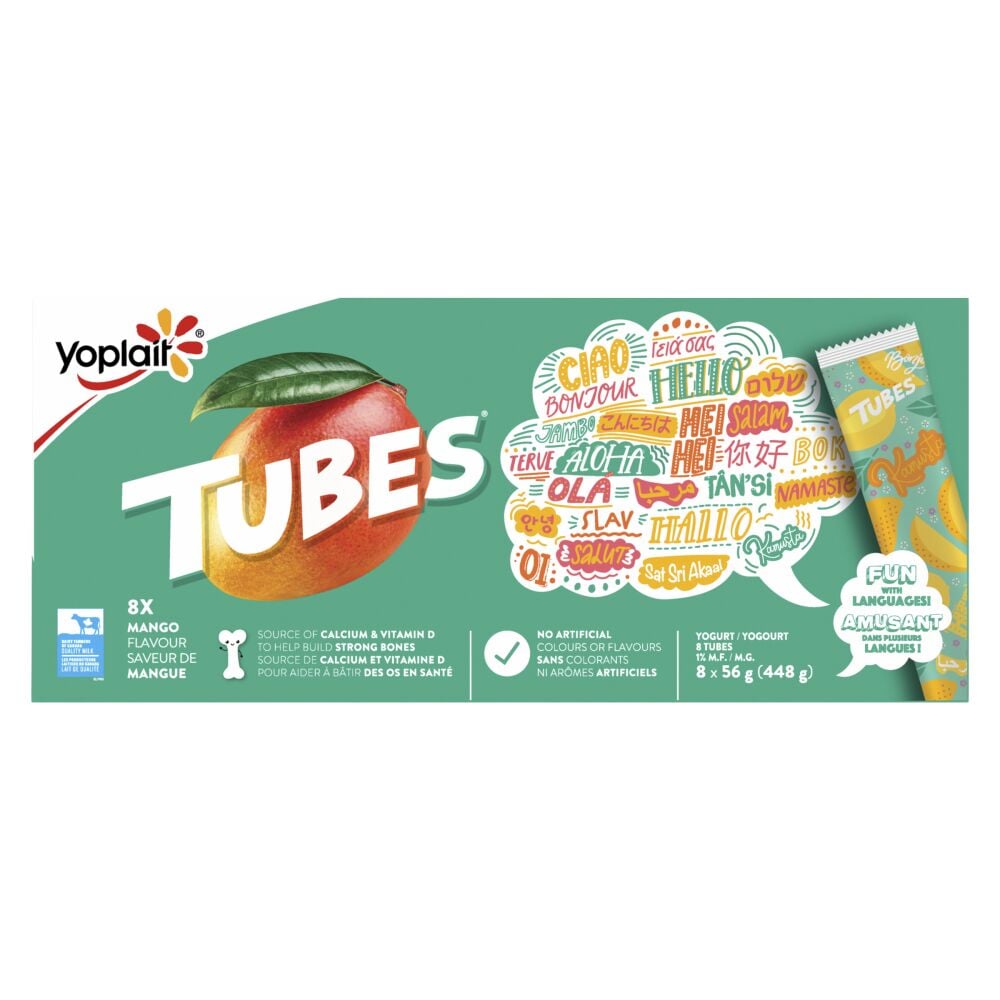 Yoplait Tubes Tubes Mango Yogurt 1% M.F. 8x56g