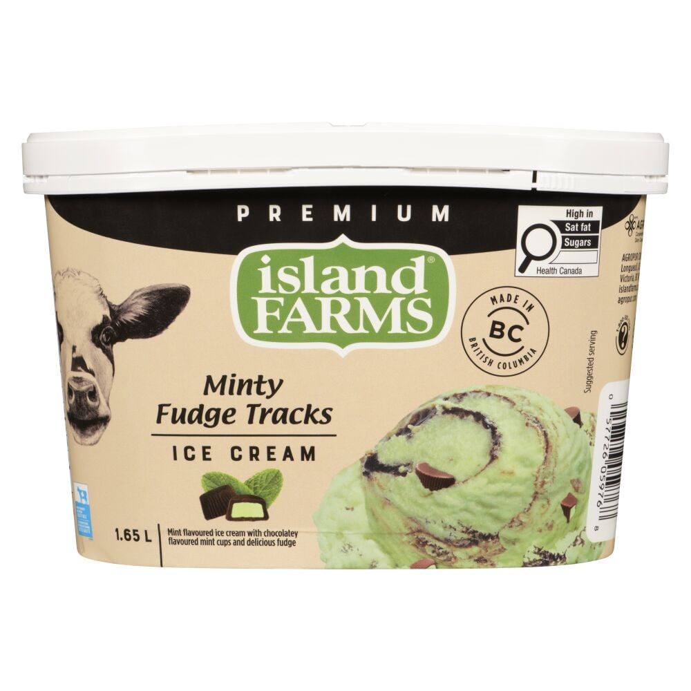 Island Farms Minty Fudge Tracks Premium Ice Cream 1.65L