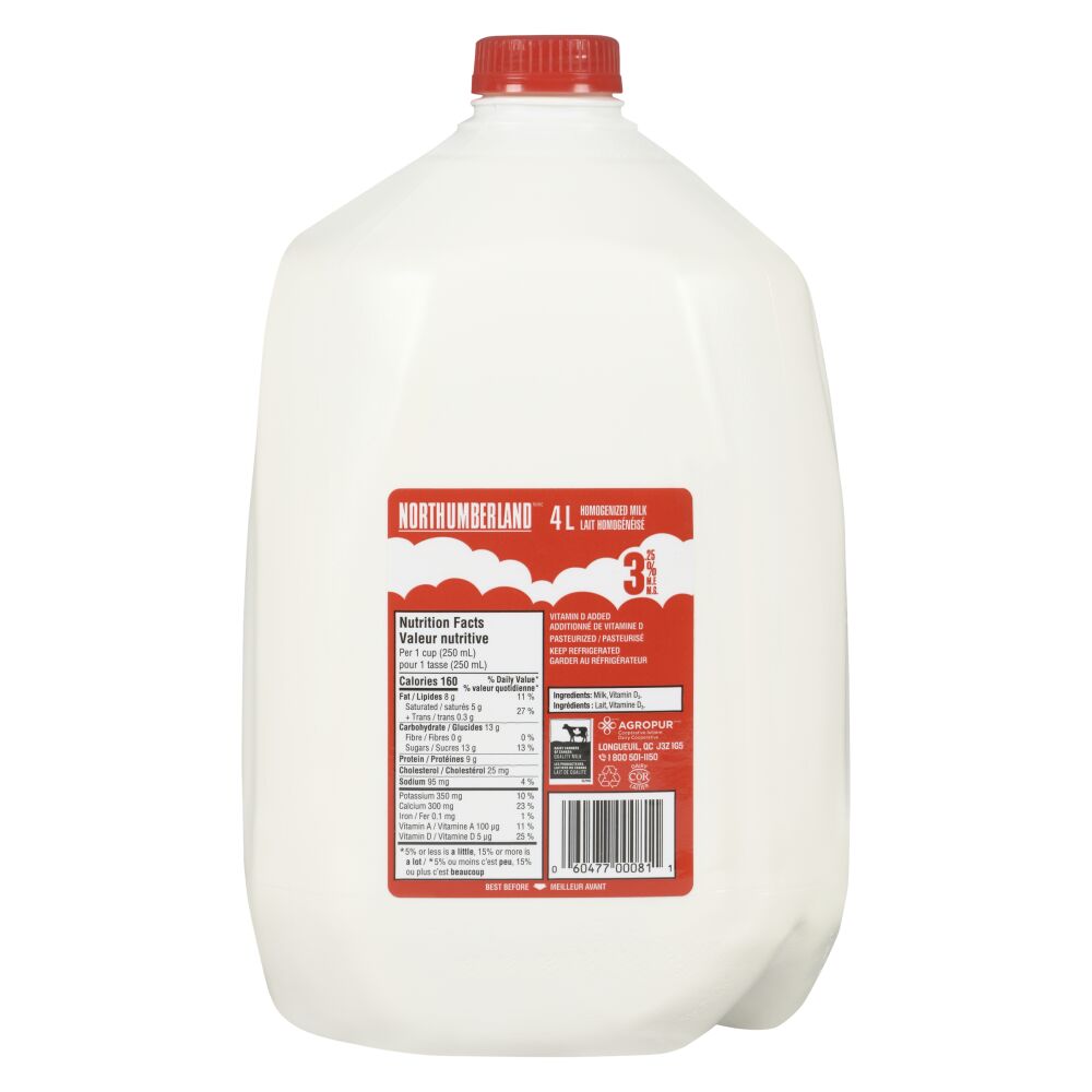Northumberland Homogenized Milk 3.25% M.F. 4L
