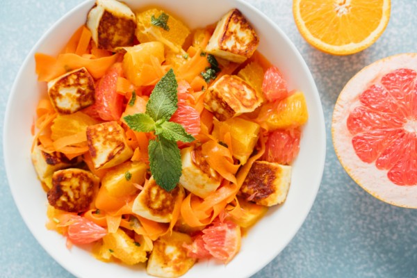 Orange, Grapefruit and Grilled Halloumi Salad
