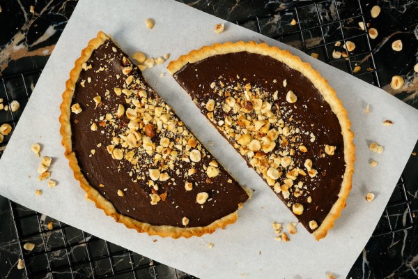 Tarte café chocolat noisettes