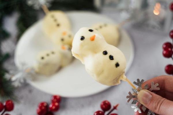 No Bake Snowman Cake Pops