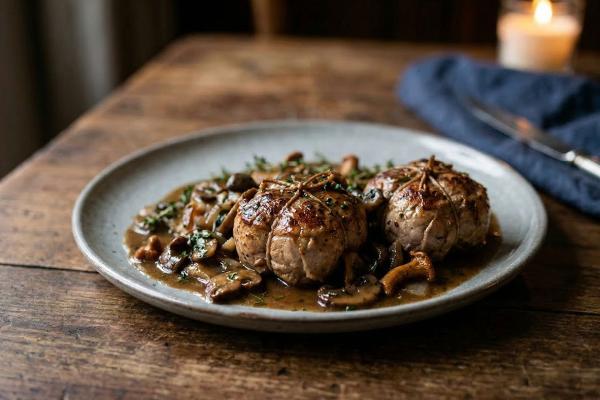 pork paupiettes a la forestiere
