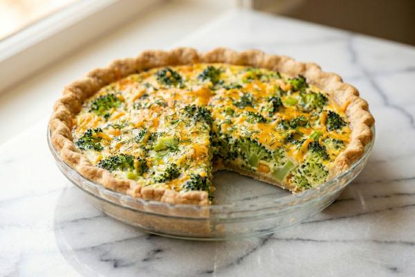 cheddar and broccoli quiche