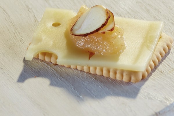 biscuits with swiss cheese and honey topping