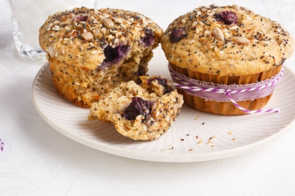 blueberry multi seed muffins