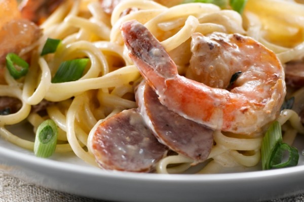 cajun poached shrimp linguine
