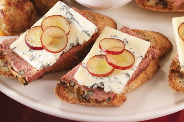 canapes of blue pate