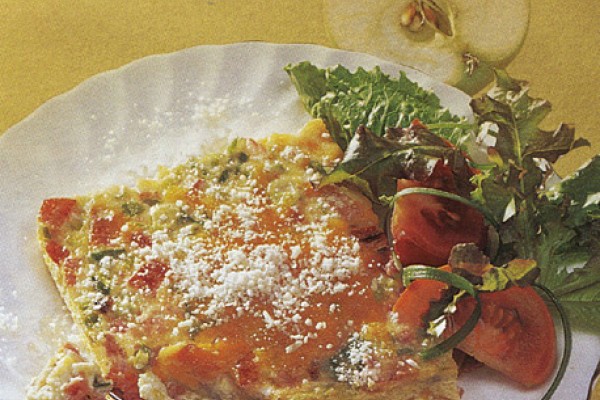 cheddar tomato and bacon oven omelet
