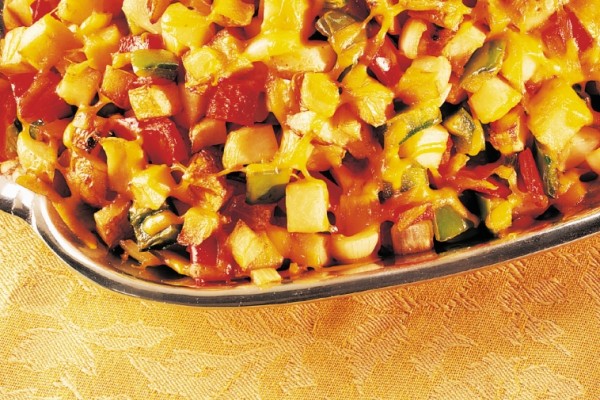 cheddary skillet potatoes and peppers
