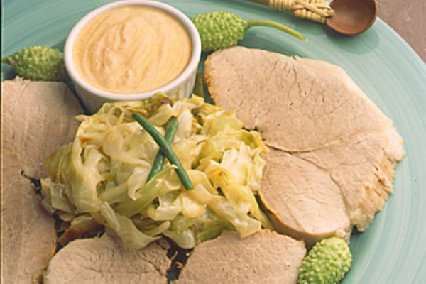 cold pork roast with orange marinated cabbage