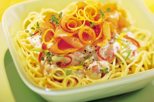 creamy linguine and smoked salmon surprise