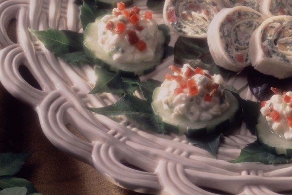 cucumber and bacon canapes