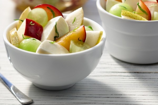 fruit salad with bocconcini and tarragon
