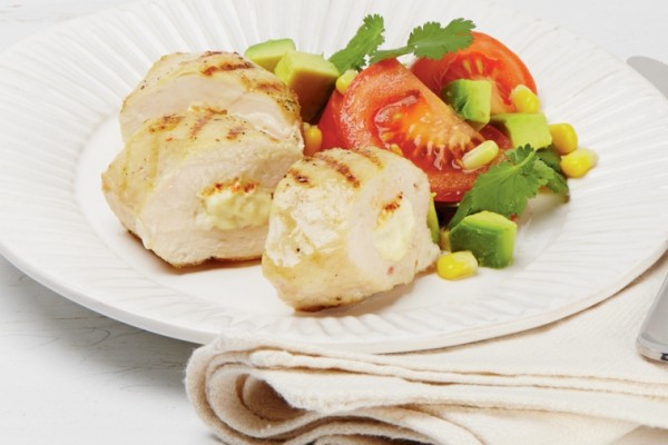 grilled chicken breast with mexican style stuffing