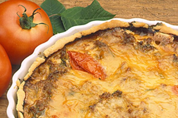ground pork tomato and gruyere pie
