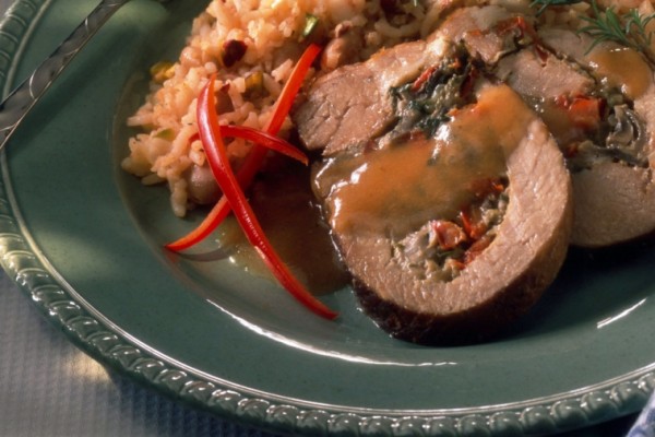 gruyere and basil stuffed veal breast