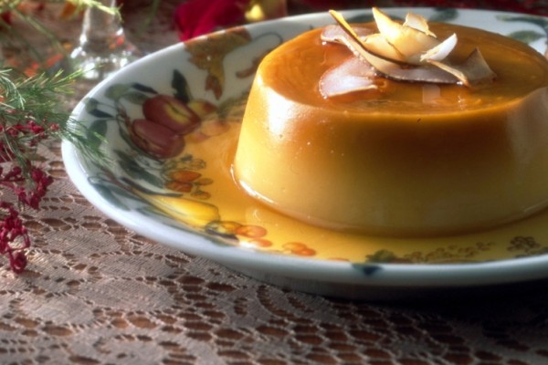 honey and coconut baked custard