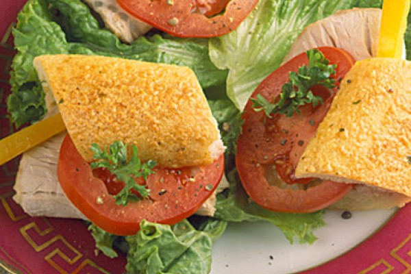 mini sandwich on french cheese bread