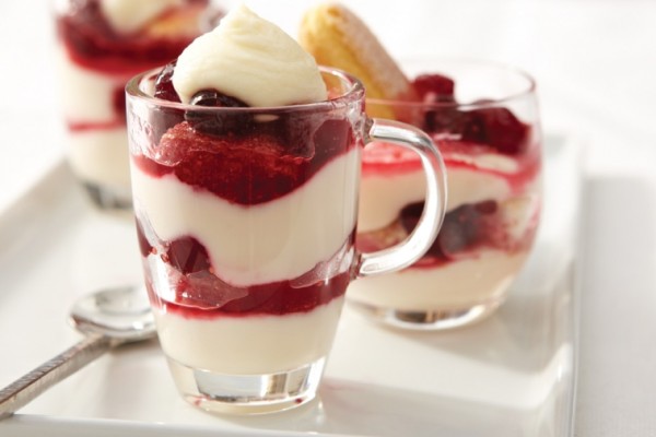 mini tiramisu with cranberry and orange