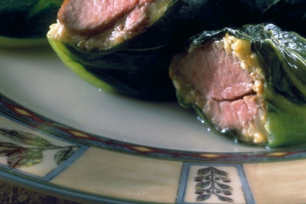 mustard lamb rolls with sesame seeds