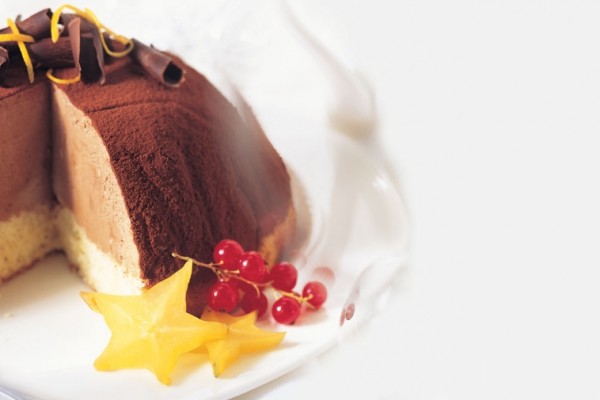 orange flavoured chocolate cream cheese bombe