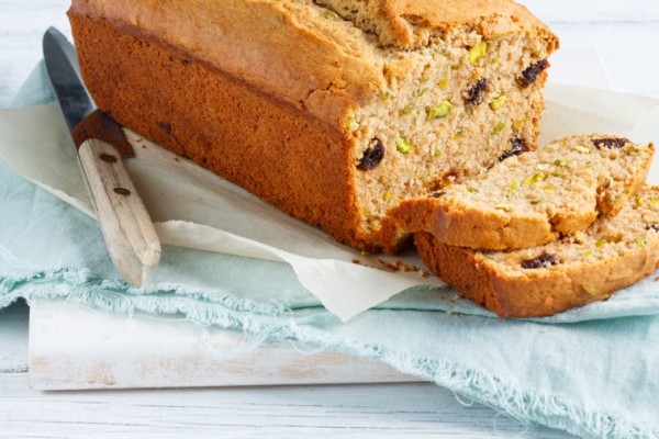 orange pistachio and dried cherry tea loaf