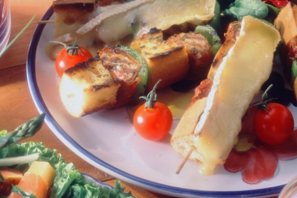pork kebabs au gratin