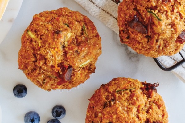 power packed carrot zucchini date muffins