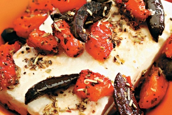 roasted feta and red peppers