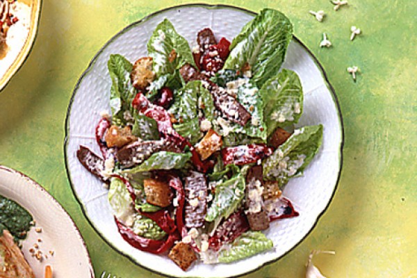 roasted red pepper and steak caesar