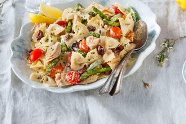 spring farfalle nicoise pasta
