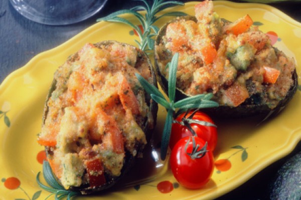 stuffed avocados with hazelnuts